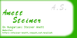 anett steiner business card